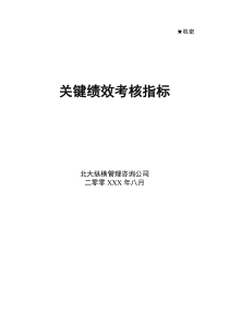 北大纵横为某公司做的-关键绩效考核指标