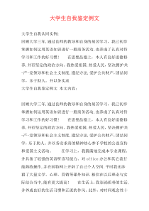 大学生自我鉴定例文