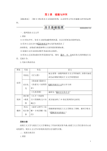 2019-2020学年高中历史 专题八 19世纪以来的文学艺术 第2课 碰撞与冲突讲义 人民版必修3