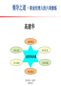 《领导之道-职业经理人的六项修炼》(高建华)