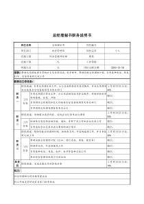 湖北新丰化纤公司综合管理部总经理秘书职务说明书