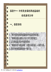 【材料课件】冷变形金属再结晶组织的观察和分析