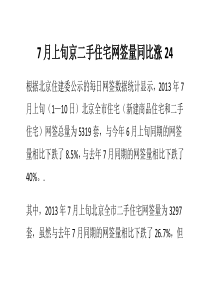 7月上旬京二手住宅网签量同比涨24