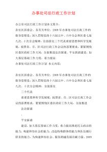 办事处司法行政工作计划