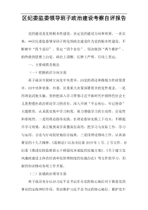 区纪委监委领导班子政治建设考察自评报告