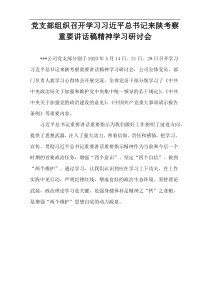 党支部组织召开学习习近平总书记来陕考察重要讲话稿精神学习研讨会