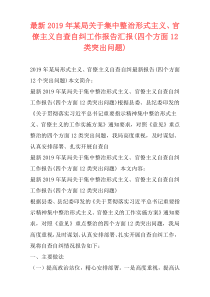 最新2019年某局关于集中整治形式主义、官僚主义自查自纠工作报告汇报(四个方面12类突出问题)