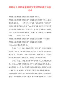 某镇被上级环保督察组发现环保问题后的检讨书