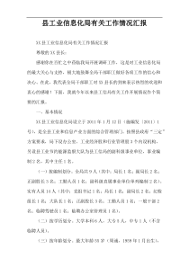 县工业信息化局有关工作情况汇报