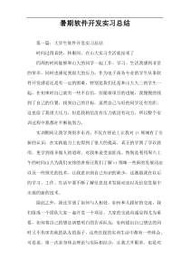 暑期软件开发实习总结