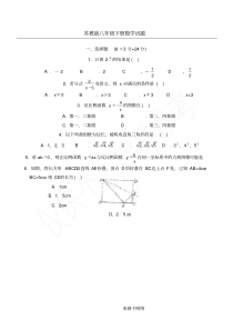 苏教版八年级初二下册数学试习题