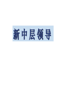 新中层领导__实现中层向高层晋升的逐步跨越