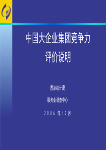 中国大企业集团竞争力评价说明