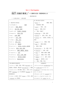 （全国版）2020版高考英语一轮复习 Unit 4 Earthquakes教案（含解析）新人教版必修