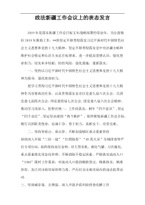 政法新疆工作会议上的表态发言