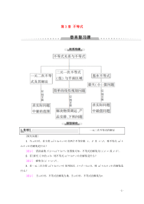 2019-2020学年高中数学 第3章 不等式章末复习课学案 新人教A版必修5