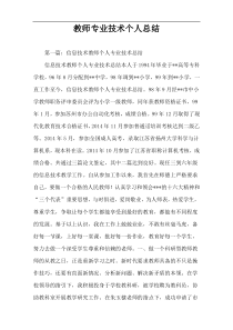 教师专业技术个人总结