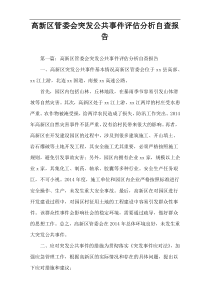 高新区管委会突发公共事件评估分析自查报告