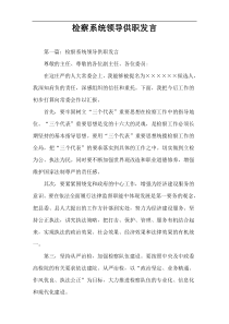 检察系统领导供职发言