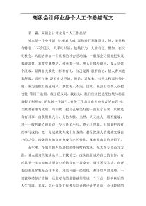 高级会计师业务个人工作总结范文