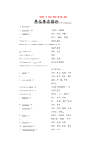 2019-2020学年高中英语 Unit 3 The world online 单元要点回扣学案 牛