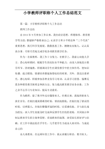 小学教师评职称个人工作总结范文