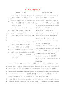 （江苏专用）2020版高考英语 考前冲刺 话题词汇六 历史 社会与文化学案 新人教版