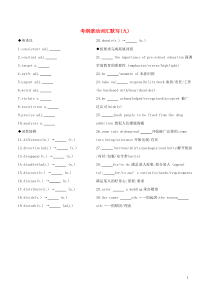 （江苏专用）2020版高考英语 考前冲刺 第二篇 考前20天滚动词汇考纲滚动词汇默写（九）学案 新人