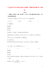 广东省化州市2020届高三数学上学期第一次模拟考试试题 理（含解析）