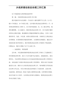 乡政府普法依法治理工作汇报