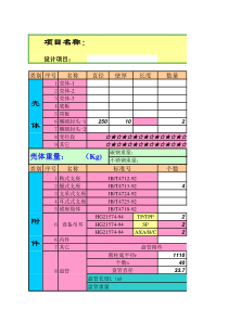 压力容器设计常用计算表格设备重量估算