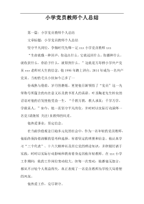 小学党员教师个人总结