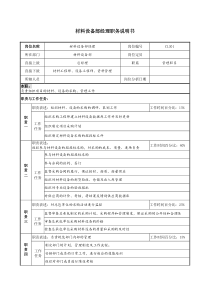 某地产企业材料设备部经理岗位说明书及KPI指标