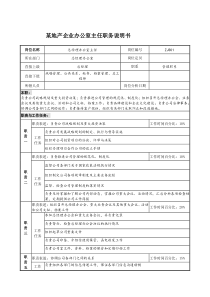 某地产企业办公室主任职务说明书及KPI指标