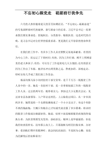 不忘初心跟党走  砥砺前行我争先