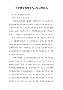 小学辅导教师个人工作总结范文