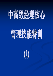 中高层经理核心管理技能训练