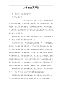 大学的自我评价