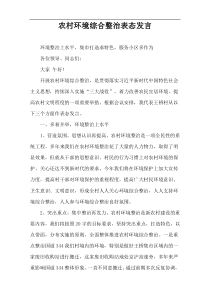 农村环境综合整治表态发言