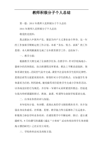 教师积极分子个人总结