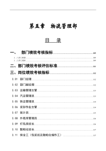 物流管理部绩效考核指标——KPI绩效指标