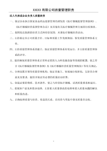 医疗器械公司质量管理职责