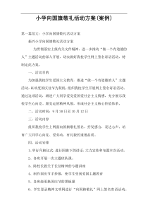 小学向国旗敬礼活动方案(案例)