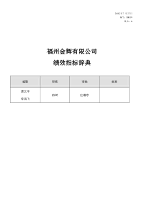 福州XX有限公司绩效指标辞典（DOC 59页）