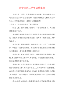 大学生大二学年总结鉴定