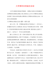 大学期间自我鉴定总结