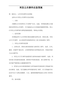 突发公共事件应急预案