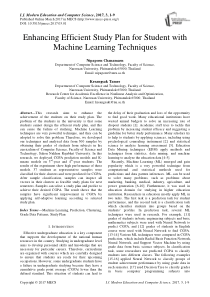 运用机器学习技术提高学生有效的学习计划(IJMECS-V9-N3-1)