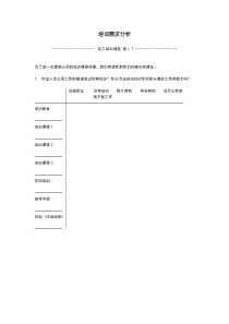 培训需求分析问卷