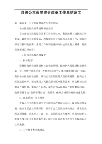 县级公立医院综合改革工作总结范文